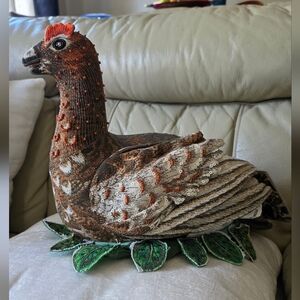 John Derian 16" Beaded Grouse Pillow